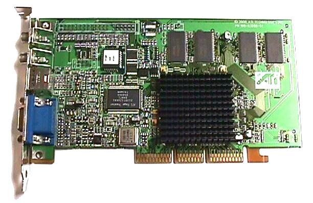 Grafische kaart ATI Rage Fury Pro 32MB DDR AGP 4x VGA S-VIDEO 2xCOMPOSITE Rage128 ATI